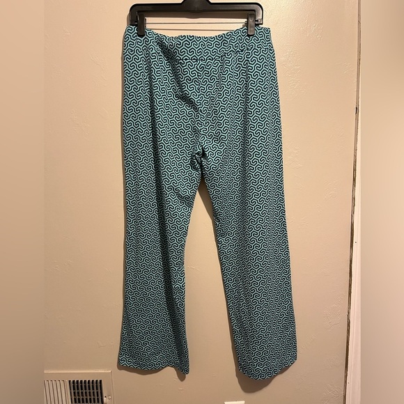 J.Mclaughlin Carmel Pants in Honeycomb Blue Patterned Stretch Flare Size XL - Picture 10 of 16